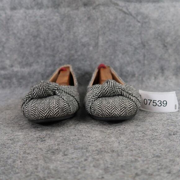 Charles Albert Shoes Womens 6 Ballet Flats Knot Toe Fashion Classic Chevron Gray - Picture 3 of 13
